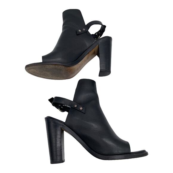 Rag & Bone Wyatt Open-Toe Leather Bootie - Black - 36.5 - Picture 6 of 11